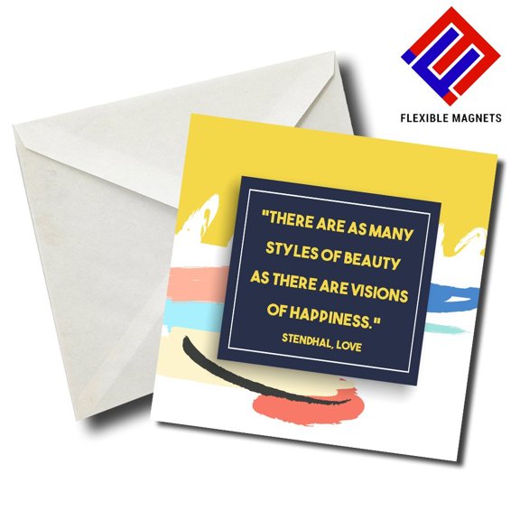 Stendhal, Love Inspirational Quote Magnet for refrigerator. Great Gift! By Flexible Magnets