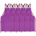thumbnail image 1 of Stenffy 5Pack,Work Aprons,Canvas,Multiple Pockets, Aprons for Men Women, Size m to XXL, Purple, 1 of 6