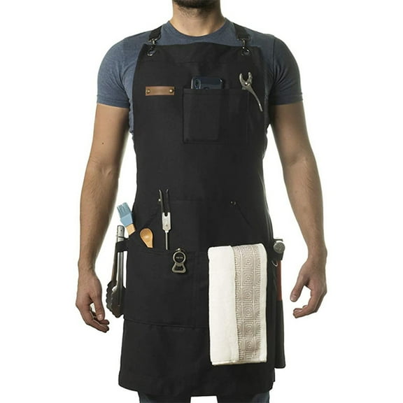 Stenffy Professional Work Apron Heavy Duty Canvas, Adjustable Back Weight, Multiple Pockets for Men's and Women's