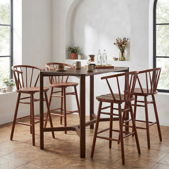 Stenger Barstool Walnut Barstool, Modern Style, Armrest support, Rubberwood, Indoor Bar