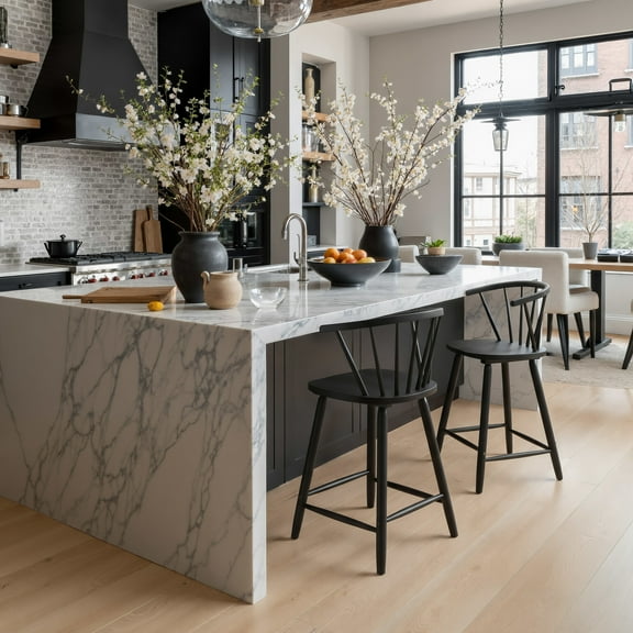 Stenger Counter Stool Black Counter Stool, Modern Style, Armrest support, Rubberwood, Indoor Bar