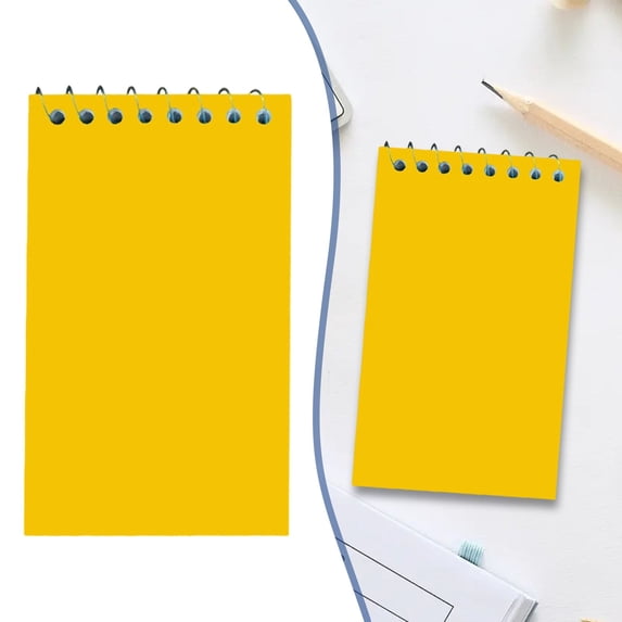 Steno Notebook with 360-Degree Flip, College-Ruled Pocket Notebook for Notes and To-Dos, Compact Notepad for Purse or Backpack, Yellow