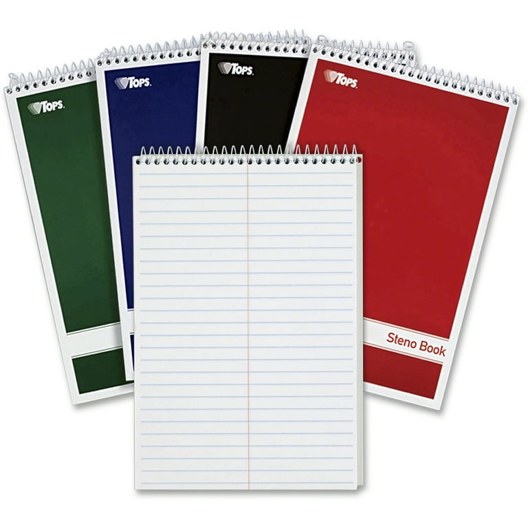 Steno Pad, Gregg Rule, Assorted Cover Colors, 80 White 6 x 9 Sheets, 4/Pack Steno Pad, Gregg Rule, Assorted Cover Colors, 80 White 6 x 9 Sheets, 4/Pack