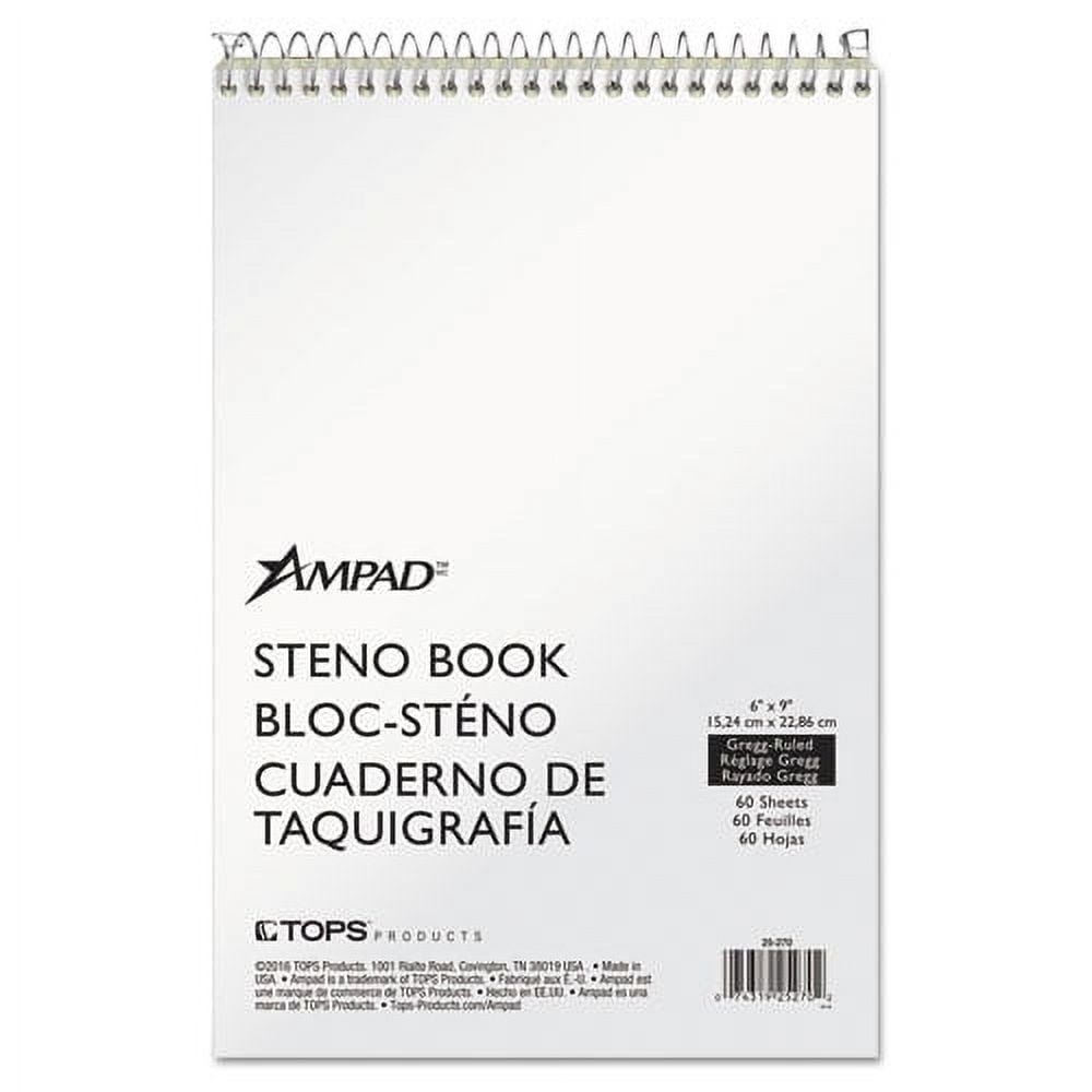 "Steno Pads, Gregg Rule, Tan Cover, 60 Green-Tint 6 X 9 Sheets | Bundle of 10 Each"