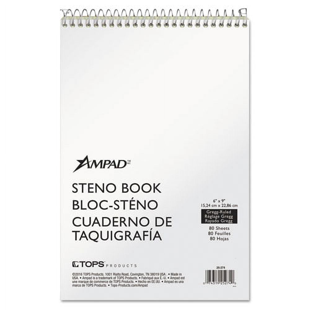 "Steno Pads, Gregg Rule, Tan Cover, 80 Green-Tint 6 X 9 Sheets | Bundle of 2 Each"