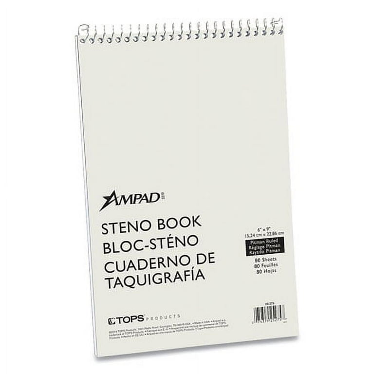 Steno Pads, Pitman Rule, White Cover, 80 Green-Tint 6 x 9 Sheets Steno Pads, Pitman Rule, White Cover, 80 Green-Tint 6 x 9 Sheets