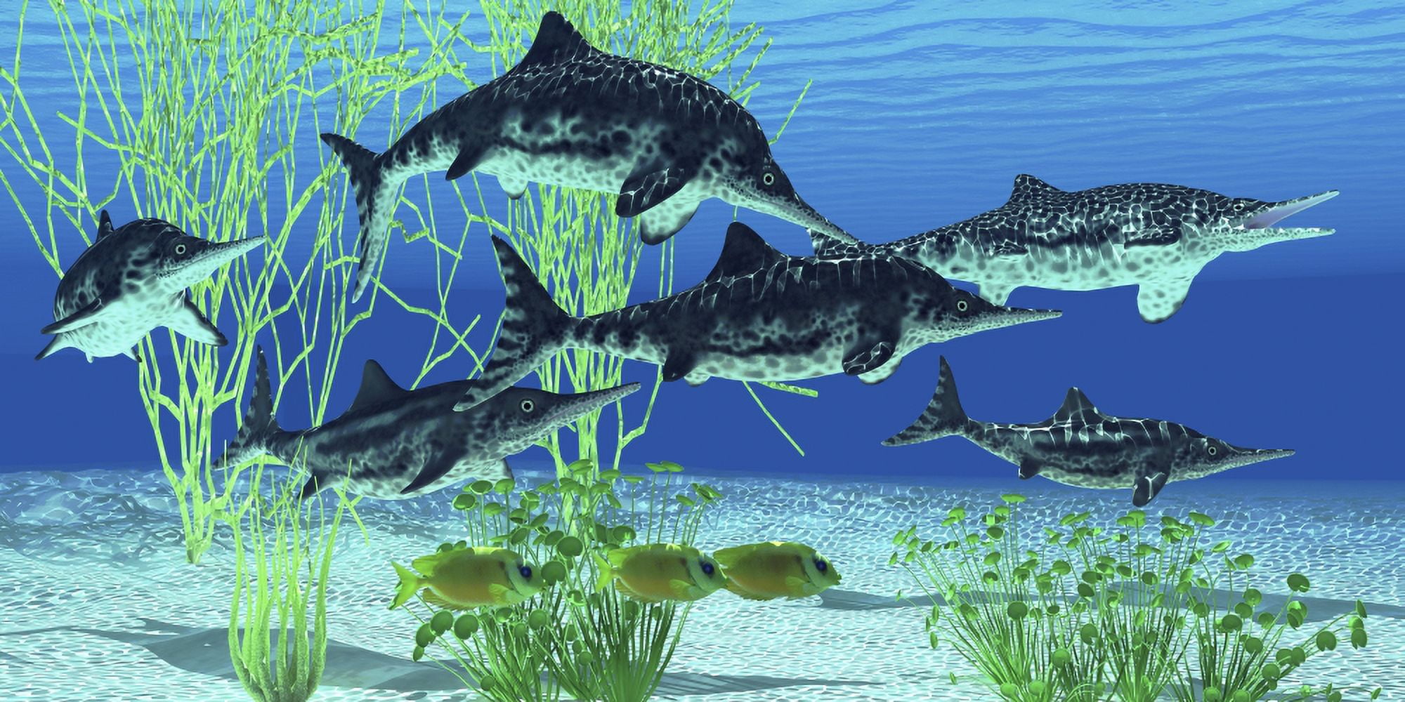 Stenopterygius is an extinct icthyosaur from the Jurassic Age of Europe Canvas Art - Corey FordStocktrek Images (20 x 10)