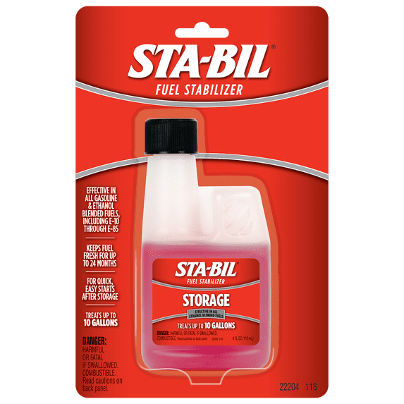 Stens Sta-Bil Fuel Stabilizer 770-115 4 oz. Size, 1 oz. treats 2 1/2 gallons of fuel