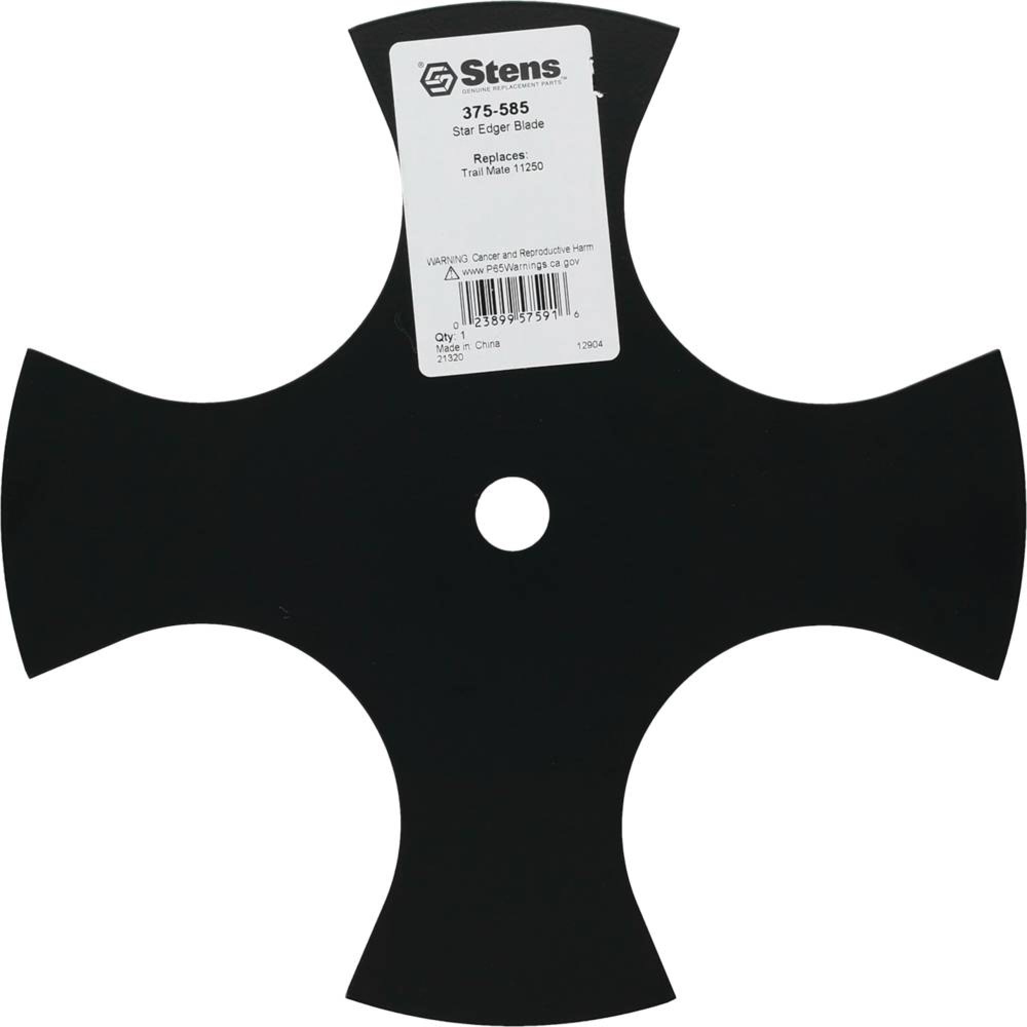 Stens Star Edger Blade 375-585 Replaces Trail Mate 11250 5/8" Center hole, 0.090" Thickness
