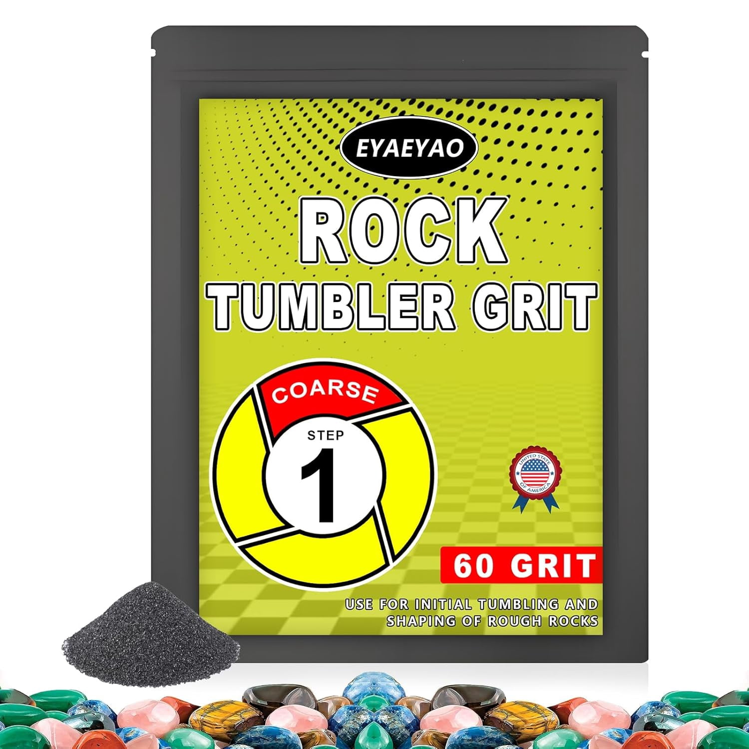 Step 1 Rock Tumbler Grit -COARSE 60 Silicon Carbide, Rock Polishing ...