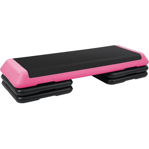 Step Aerobic Platform, Exercise Step with levels Adjustable Height, Stackable Risers, Fitness Training Workout Stepper for Home Gym, Cardio Strength, Multiple Size & Color