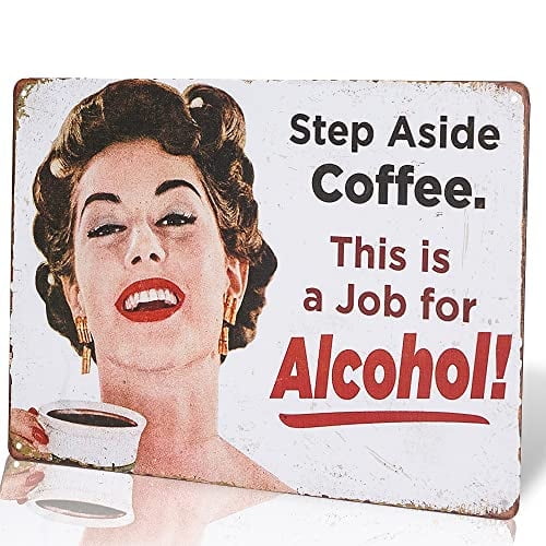 Step Aside Coffee Vintage Retro Tin Sign Funny Humour 50's Girls Metal Poster