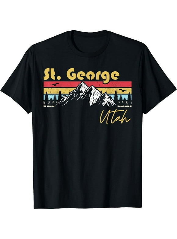 Step Back in Time with a Classic Black Vintage Heritage T-Shirt from St. George, Utah - Size 2XL Available Now