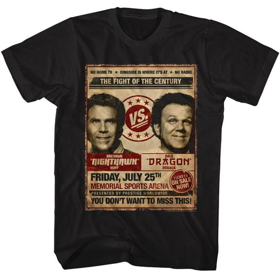 Step Brothers Fight Poster Black Adult T Shirt