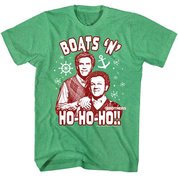 Step Brothers Boats N Ho-Ho-Ho Men's T Shirt (GreenHeather, Adult2XL)