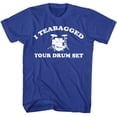 thumbnail image 1 of Step Brothers - Teabagged Drum Set - Blue Front Print Short Sleeve Adult T-Shirt, 1 of 2
