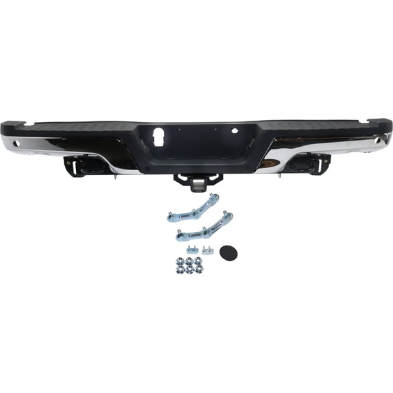 Step Bumper Compatible with 2017-2020 Ford F-150 Chrome With mounting bracket(s)