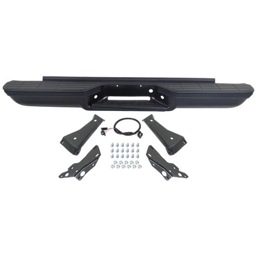 Step Bumper For Chevrolet C1500 1988-1999 Rear Stepside w/ Impact Strips Black