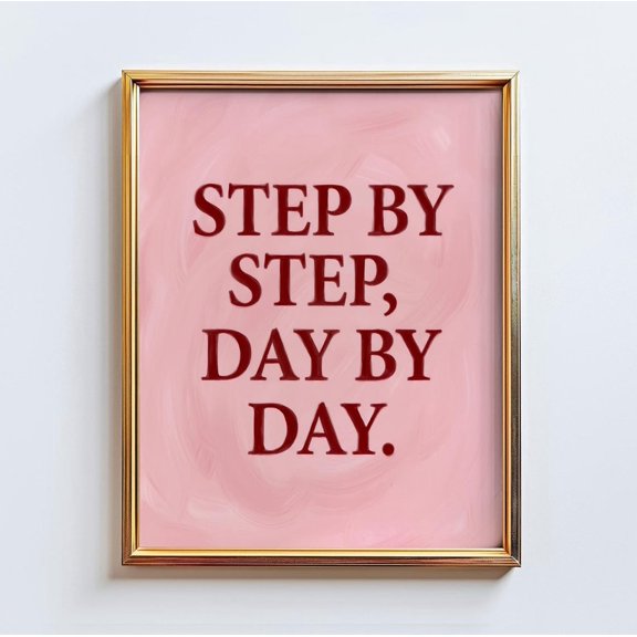 Step By Step Day By Day Motivation Wall Art Home Decor