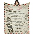 thumbnail image 1 of Step Dad Gifts, Bonus Dad Gifts Blanket, Stepped Up Dad Gift Ideas for Birthday Fathers Stepdad Throw Blanket Bonus Dad Blanket, 1 of 7