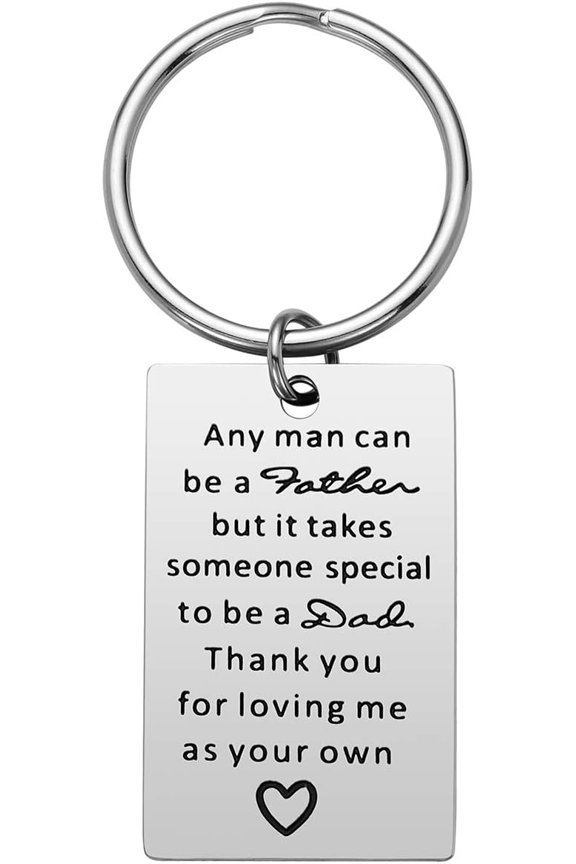 Step Dad Gifts Keychain - Father’s Day Birthday Christmas Gifts for Step Dad from Daughter Son
