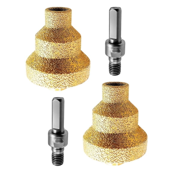 Step Drill Bit 20 35 50mm Pagoda Drill Bit Diamond Cone Tile Bit M10 Thread for Marble Stone Tile Concrete Granite Quartzite, Multi Layer Tapered Reamer Enlarging Shaping, 2PCS
