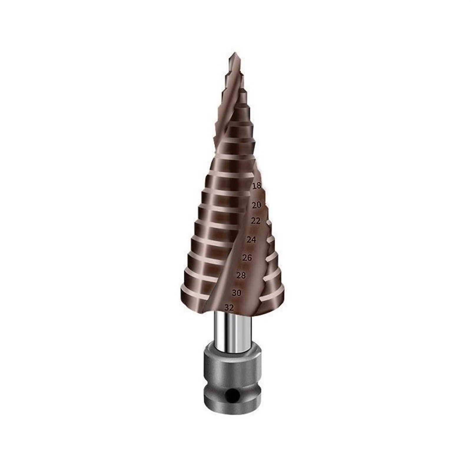Removable Tip Bit Step Drill Bit with Spiral Groove, M35-Co-High Speed Steel, Opening ...