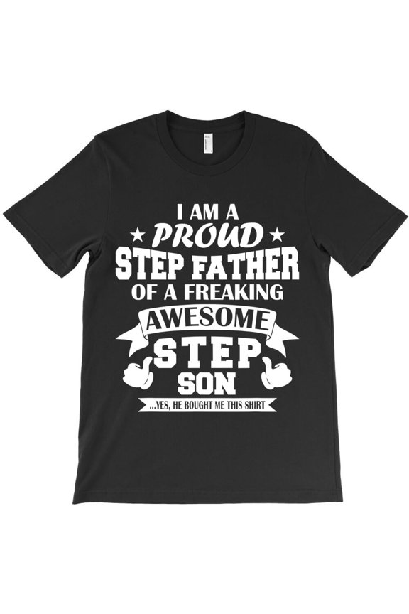 Step-Father Christmas Gift Funny From Step-Son Stepdad Tee Graphic - Relaxed Look, H7620 Unisex T-Shirt, Up to 5XL Available