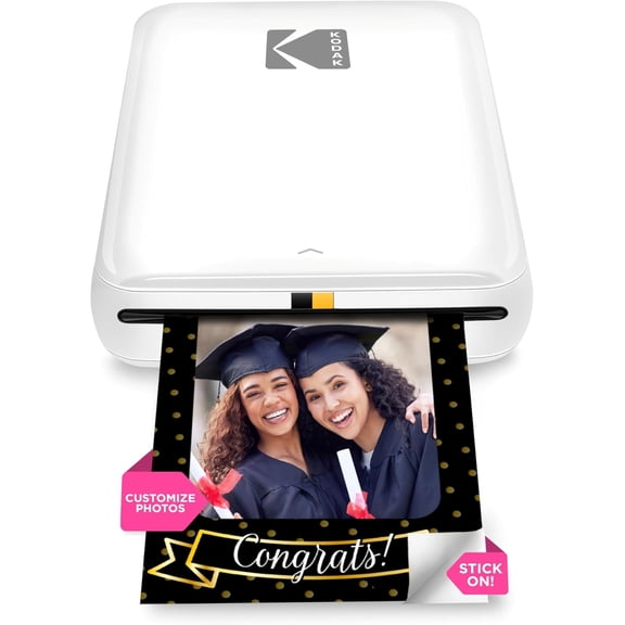 Step Instant Smartphone Photo Printer, Portable Mini Color Wireless Mobile Printer, 2x3 (5.1x7.5 cm) Sticky-Back Photos, Bluetooth Compatible with iOS & Android Devices, Editing App, White