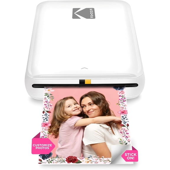 Step Instant Smartphone Photo Printer, Portable Mini Color Wireless Mobile Printer, Zink 2x3 (5.1x7.5 cm) Sticky-Back Photos, Bluetooth Compatible with iOS & Android Devices, Editing App, White