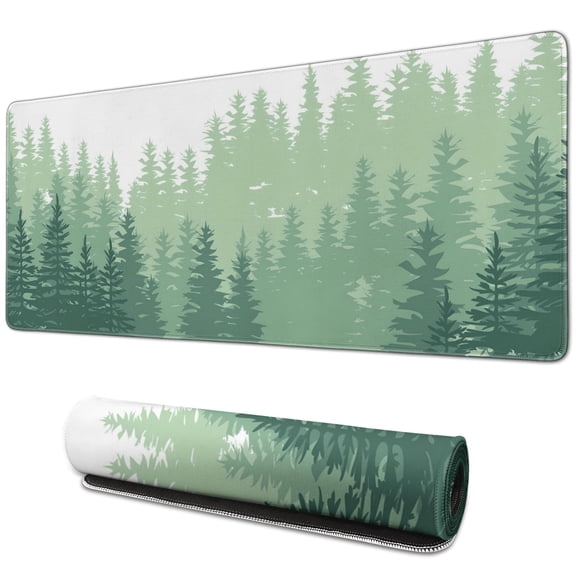 Step Into the Forest with this XXL Mouse Mat - Forest Pattern Large Extended Desk Mat, Non-Slip Mice Pads with Stitched Edges (31.5 x 11.8inches)