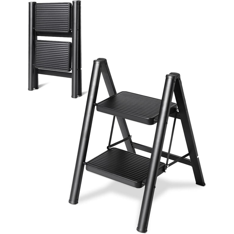 Handy Laundry Folding Step Stool - Sturdy Enough Collapsible Stool To Support Adults And Safe Enough For Kids - Opens Easy With One Flip - Great For