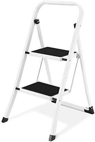 Step Ladder 2 Step Folding with Anti-Slip Pedal, Lightweight 2 Step ...