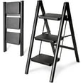thumbnail image 1 of Step Ladder 3 Step Folding, Heavy Duty 330 Lbs Load 3 Step Ladder Folding Step Stool, Step Ladders for Home, Tall Kitchen/Closet Ladder 3 Step for Adults, Small Three Step, 1 of 17
