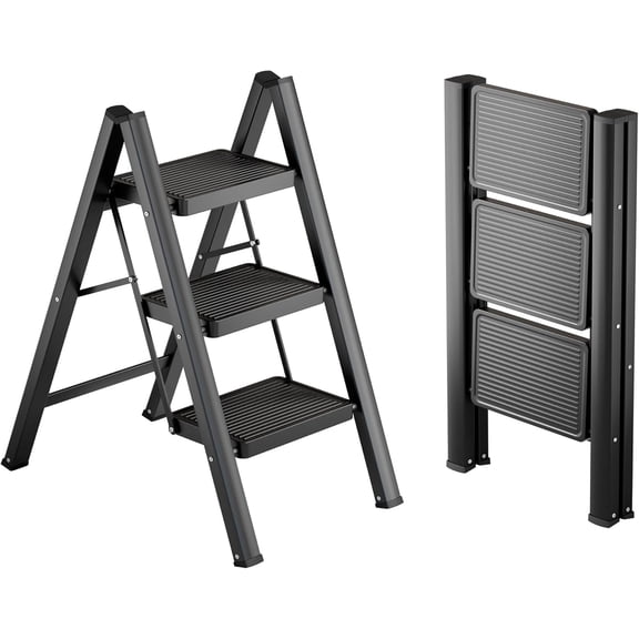 Step Ladder, Folding Step Stool with Widen Anti-Slip Pedals, Sturdy Carbon Steel Ladder, Convenient Handrail Heavy Duty Step Stools for Adults Kitchen