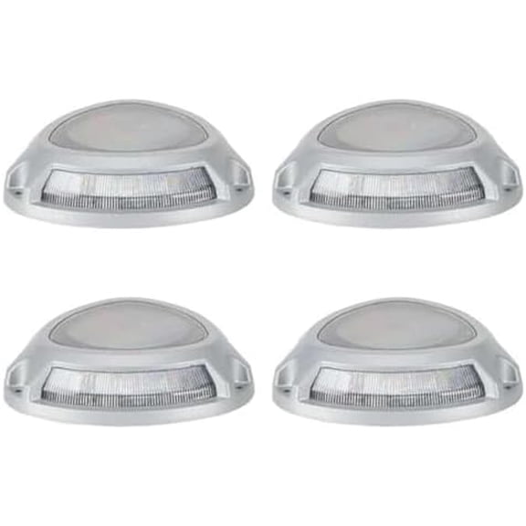 Step Light with Motion Sensor, Set of 4 Driveway Lights, Grey Cast Aluminum, 25 Lumen Solar Lights for Outdoor Steps, Patio, Boat Dock, Pool Deck, Pathways$$Tools & Hardware Other