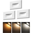 thumbnail image 1 of Step Lights 3-Pack Rectangular White Adjustable Color Temperature, 1 of 6