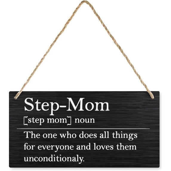 Step Mom Definition Wooden Plaque, Hanging Rustic Farmhouse Wall Art ...