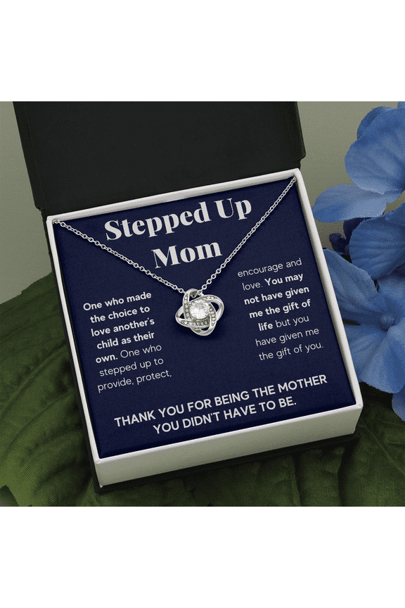 Step Mom Knot Necklace, Valentine Couple Gift, Anniversary Birthday Pendant Gift, Gift For Him, Gift For Her, Happy Father Day Mother Day Gift