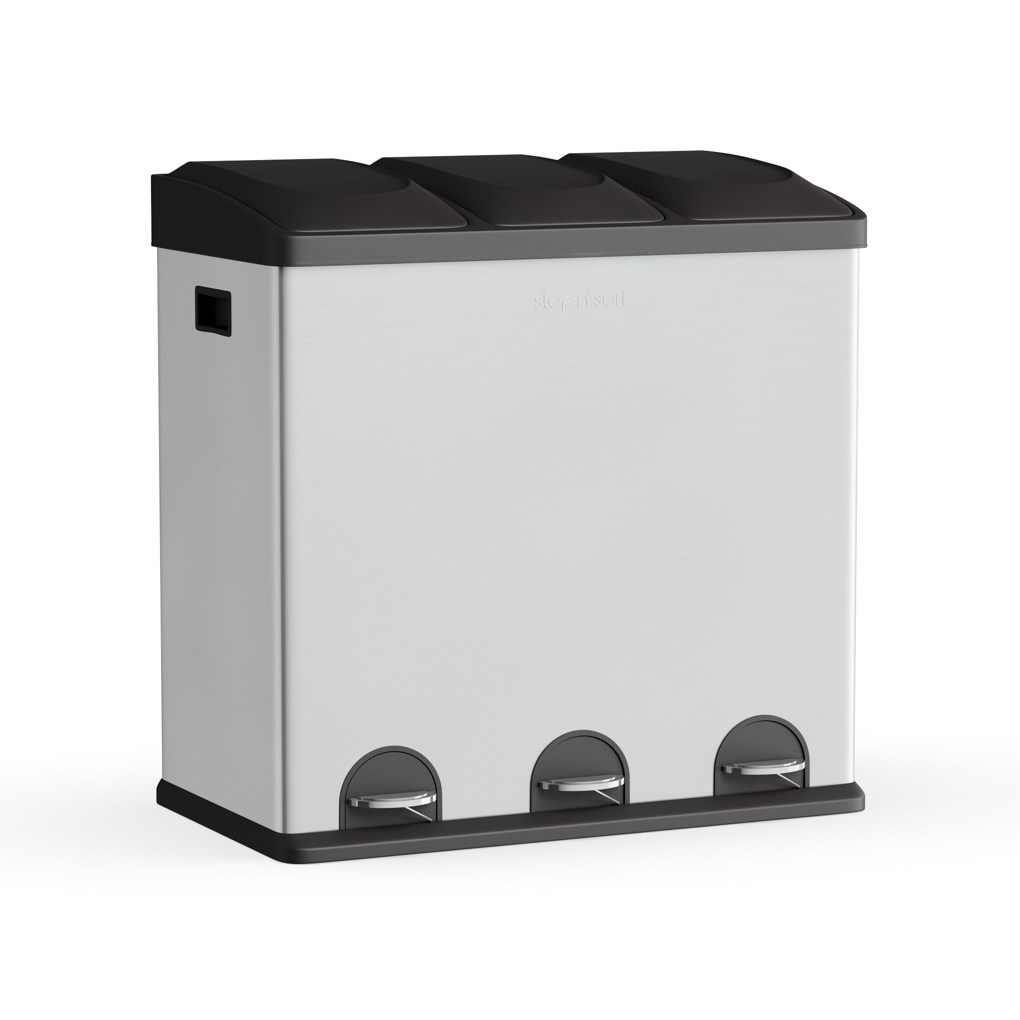Step N' Sort 3-Compartment Stainless Steel Kitchen Trash and Recycling Bin, 16 gal - image 1 of 15