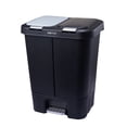 thumbnail image 1 of Step N' Sort Dual Plastic Trash and Recycle Bin with Slow Close Lid, Black, 11 gal, 1 of 15