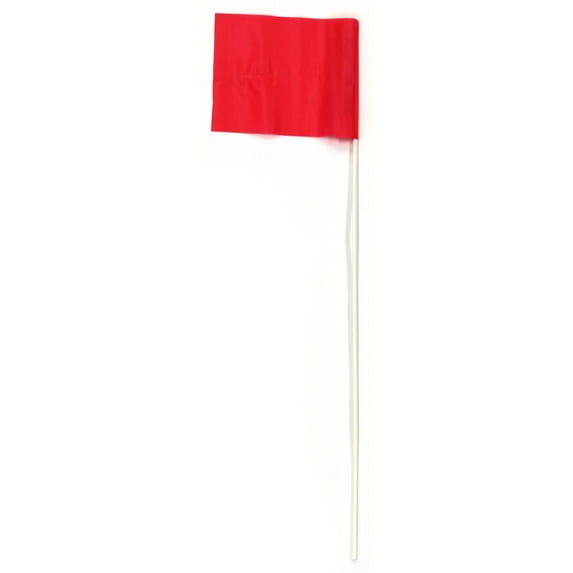 Step 'N Tilt 11.5" PVC Stake Flags with Reusable Design Neon Red (45 Pack)