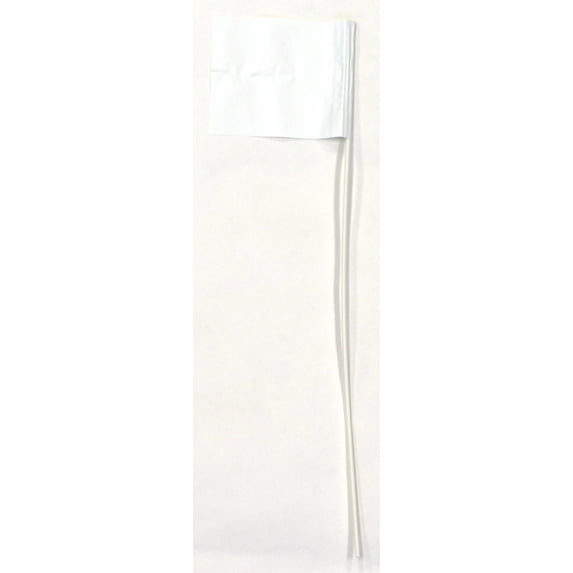 Step 'N Tilt Plastic Stake Flags for Marking Sprinkler Heads and Other Objects for Lawn Aeration, White Color