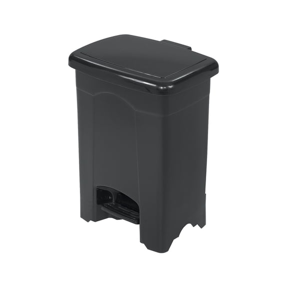 Step-On Receptacle, Rectangular, Plastic, 4 Gal, Black | Bundle of 5 Each