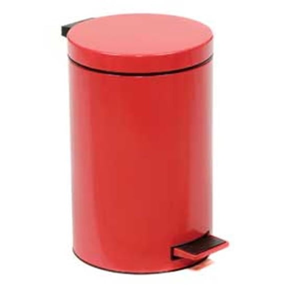 Step On Trash Can - Red - 3.5 Gallon - Steel Construction - Odor Control