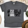 thumbnail image 1 of Step Out of Your Comfort Zone Raccoon Graphic T-Shirt for Adults, Dark Heather, Size M, 1 of 6