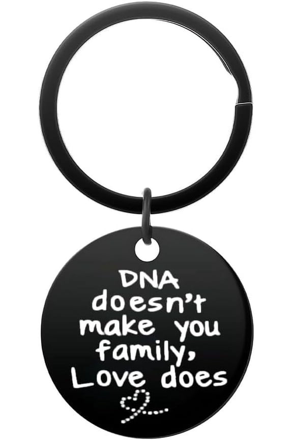 Step Parent Gift Keychain DNA Doesn't Make You Family Love Does Keychain Step Mom Birthday Gifts from Daughter Step Dad Christmas Gifts from Daughter Bonus Parents Adoption Gifts for Adoptive Parents