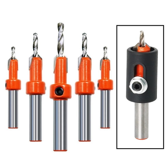 Step Process Woodworking Round Shank Countersink Drill Bit With Stopper Self Tapping Screw Taper And Adjustable Stop Collar 3.5×8 Fangkenuo