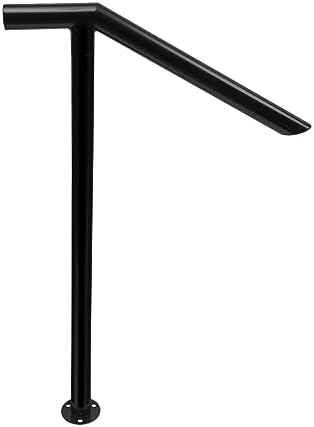 Step Railing,3Ft Iron Stair Handrail Floor Mounted Sturdy Black Arched ...