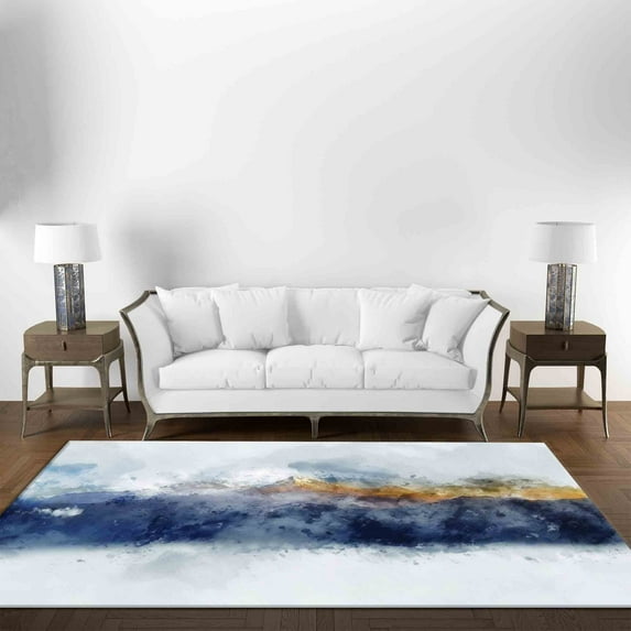 Step Rugs, Gift Rugs, Watercolor Mountain Rugs, View Rug, Watercolor Mountain Rugs, Landscape Rug, Cool Rugs, Floor Rug, Wedding Rugs, 2.3'x3.3' - 70x110 cm